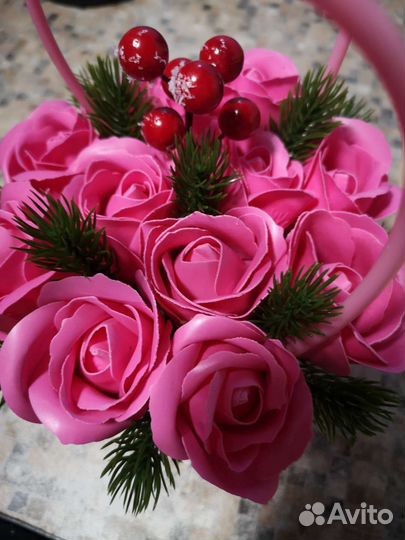 Букет из мыльных роз