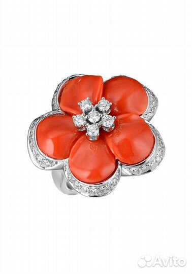 Кольцо Gianni Lazzaro Diamonds & Coral White Gold