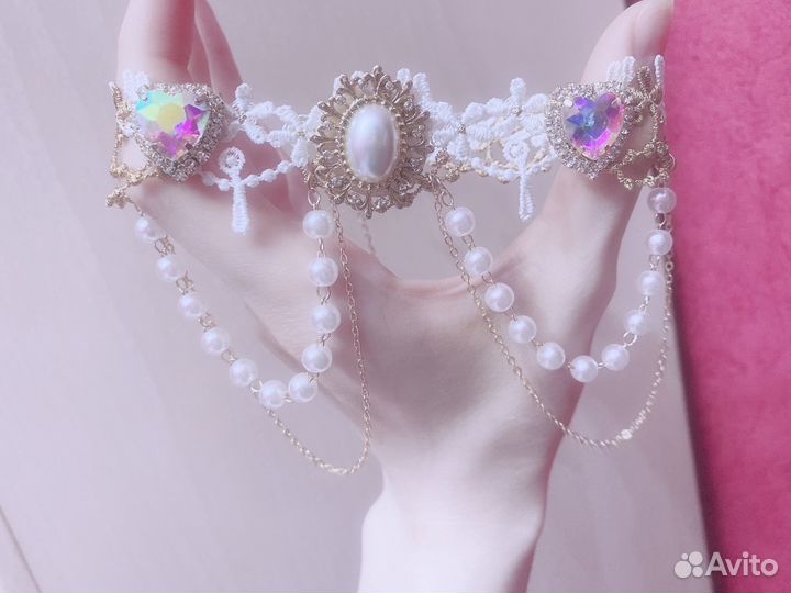 Винтажный чокер колье лолита жемчуг
