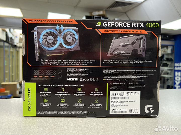 Видеокарта gigabyte nvidia GeForce RTX 4060 новая