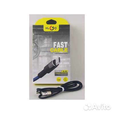 Новые USB-кабель type-C (1м.,нейлон 2.4A) черный