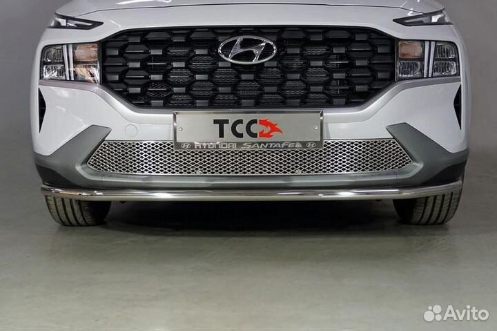 Защита бамеера труба нерж. Hyundai Santa Fe