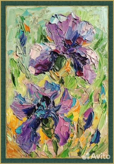 Картина маслом Ирисы