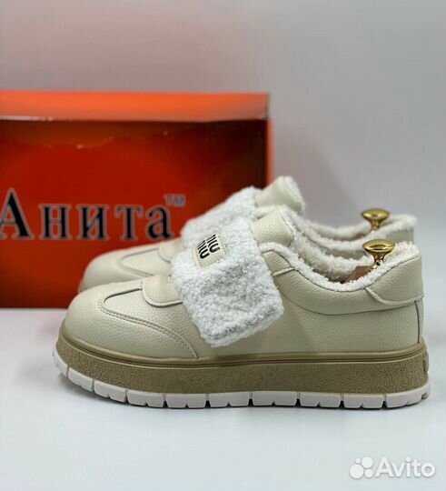 Полуботинки miu miu c мехом