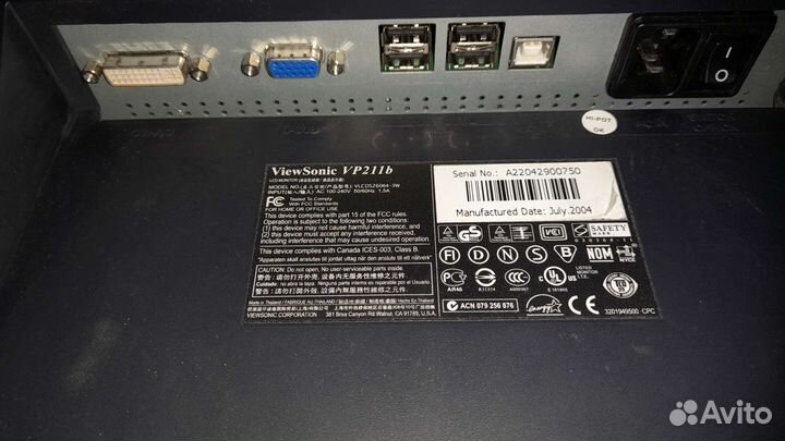 Монитор viewsonicvp211b