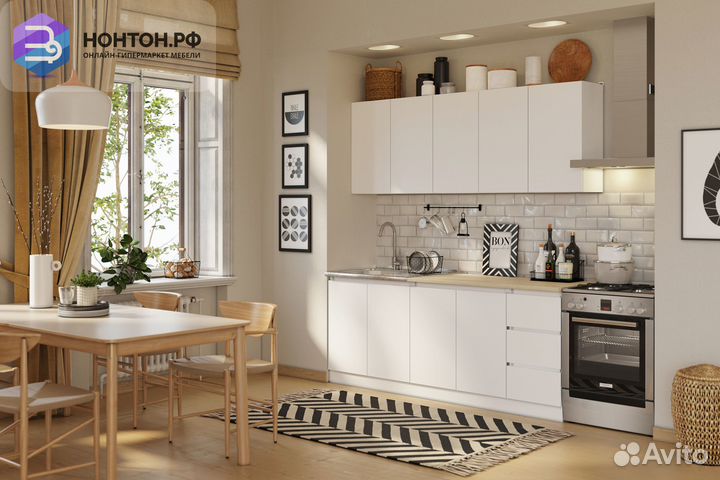 Кухня Челси 2.0 м белая