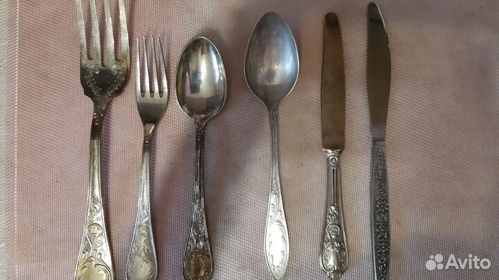 Набор столовых приборов мельхиор СССР