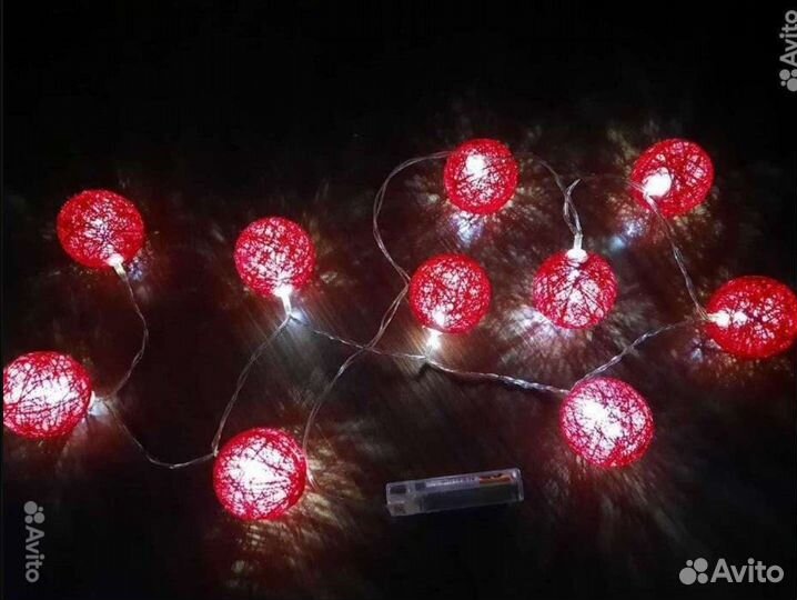 Ночник гирлянда украшение интерьер шарики огоньки
