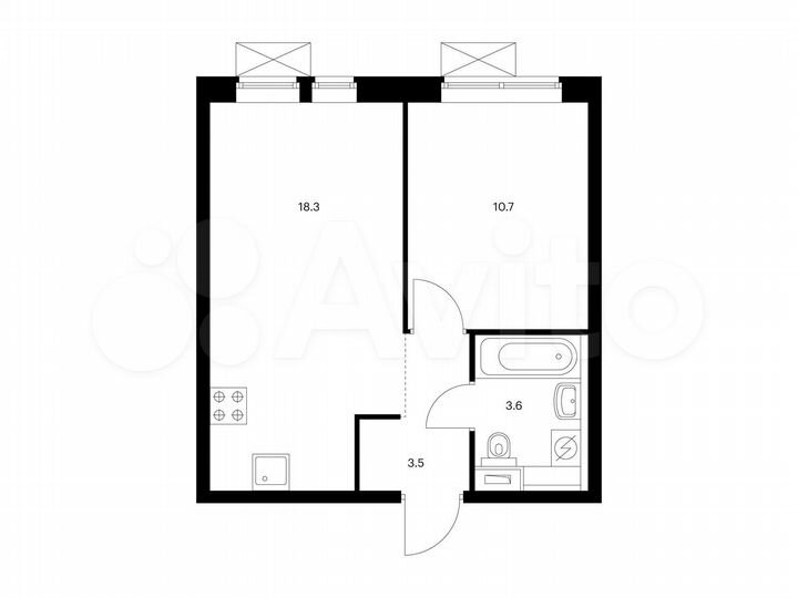 1-к. квартира, 36,1 м², 32/33 эт.