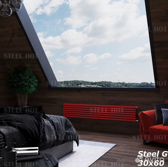 Горизонтальный трубчатый радиатор Steel-Hot от зав