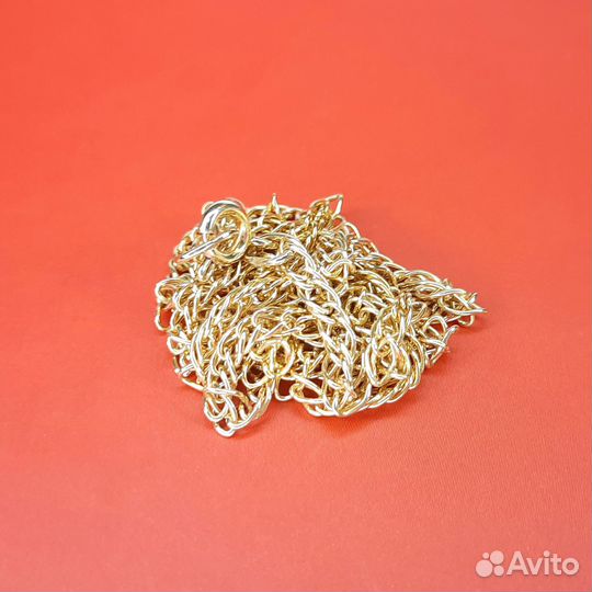 Цепочка серебро 925 проба позолота