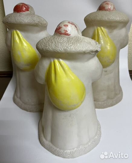 Дед мороз 3 шт. Пластмасса СССР