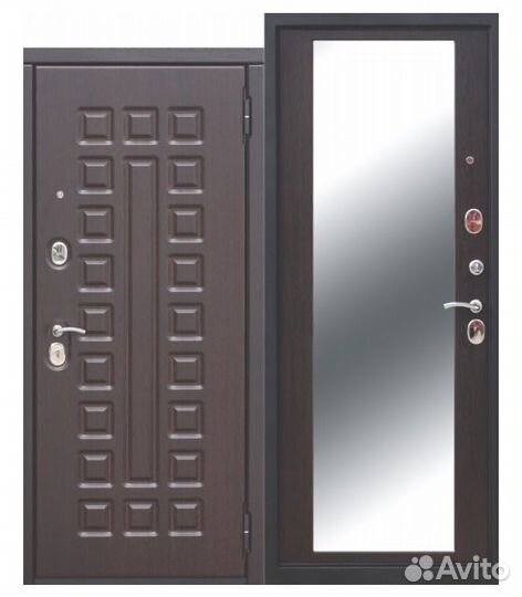 Дверь входная с зеркалом