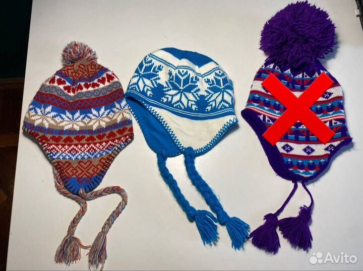 Шапки-ушанки вязаные