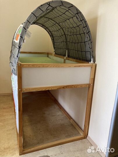 Детская кровать Икеа Кюра с матрасом и пологом