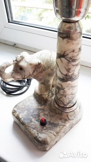 Настольная лампа, Слон, мрамор,редкость