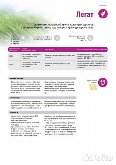 Легат, кэ (Клетодим 240 г/л)