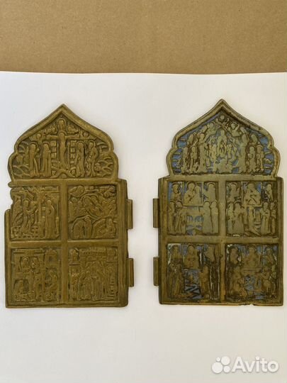 Икона складень старинная