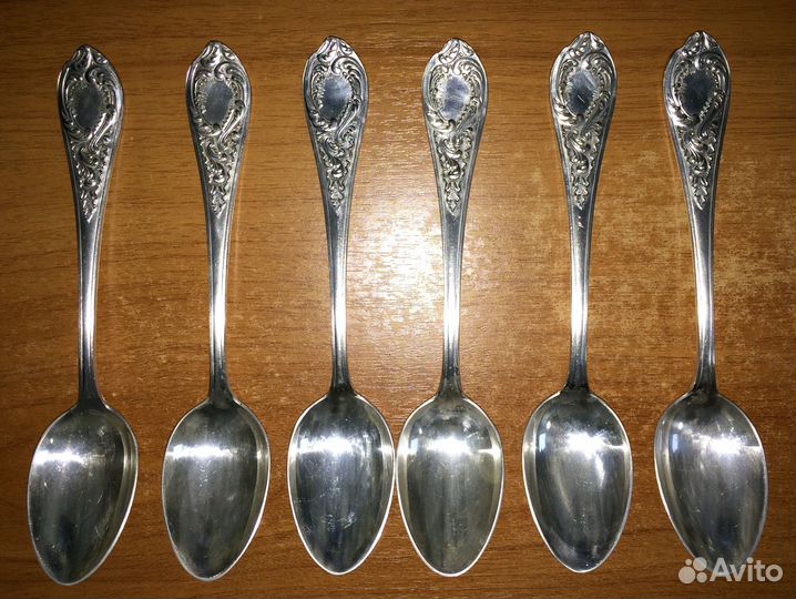 Серебряные десертные ложки. 875 пр. Ранний вариант