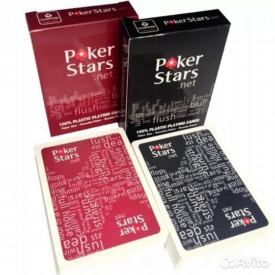 Карты игральные Poker Stars, пластиковые