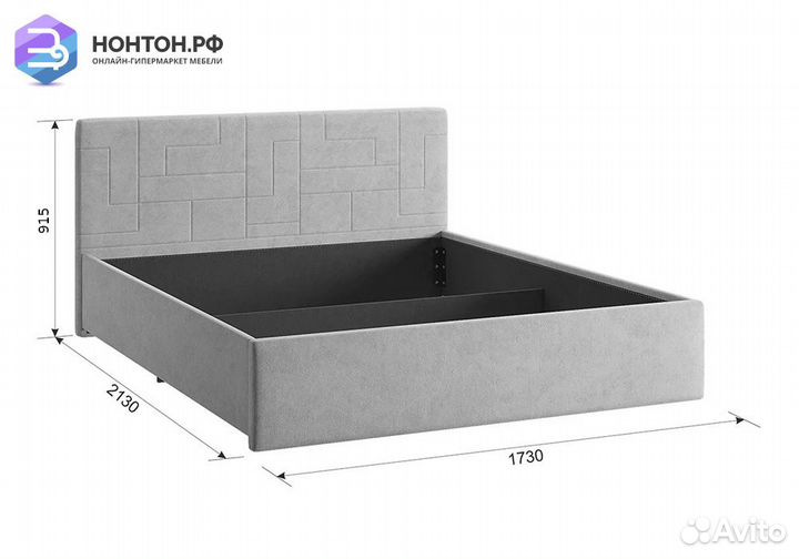 Кровать Лора 2 1.6 м светло-синяя