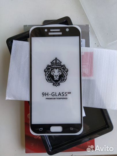 Защитное стекло 3D Samsung A7 2017г. черное