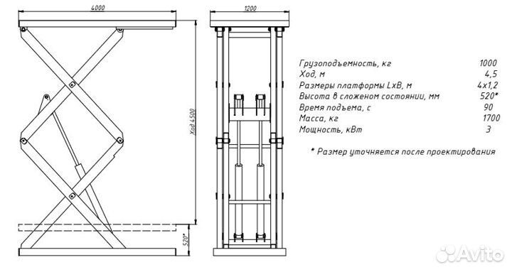 Стол подъемный