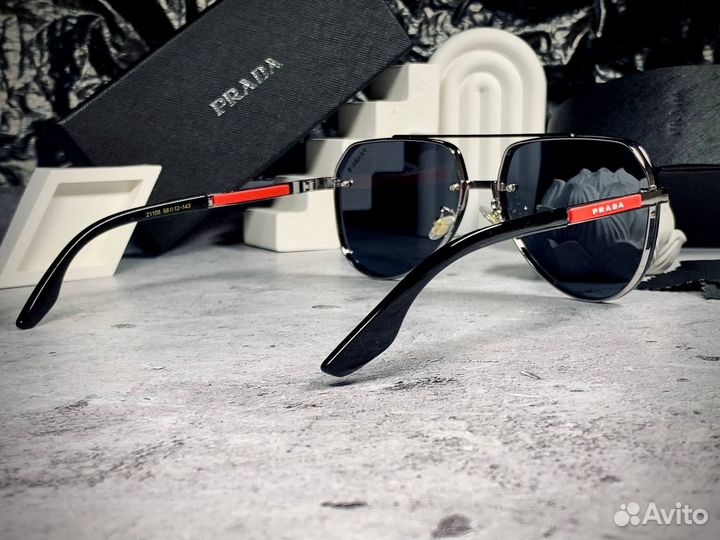 Очки prada aviator черные