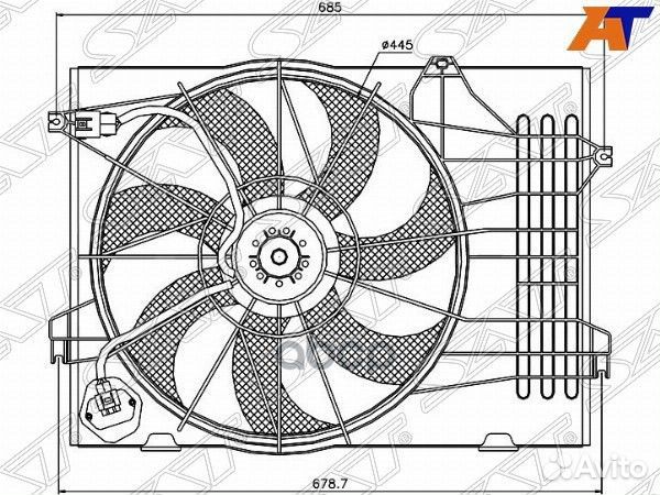 Диффузор радиатора в сборе hyundai tucson 04-09
