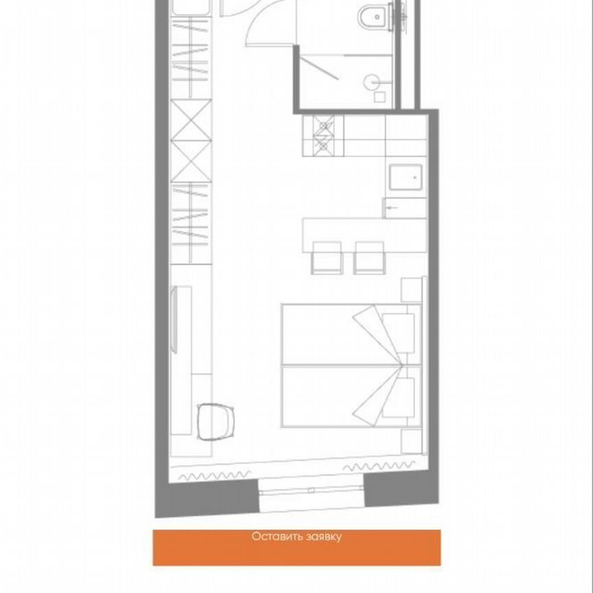 Апартаменты-студия, 27,1 м², 8/21 эт.