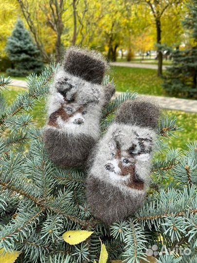 Пуховые варежки детские Козий пух