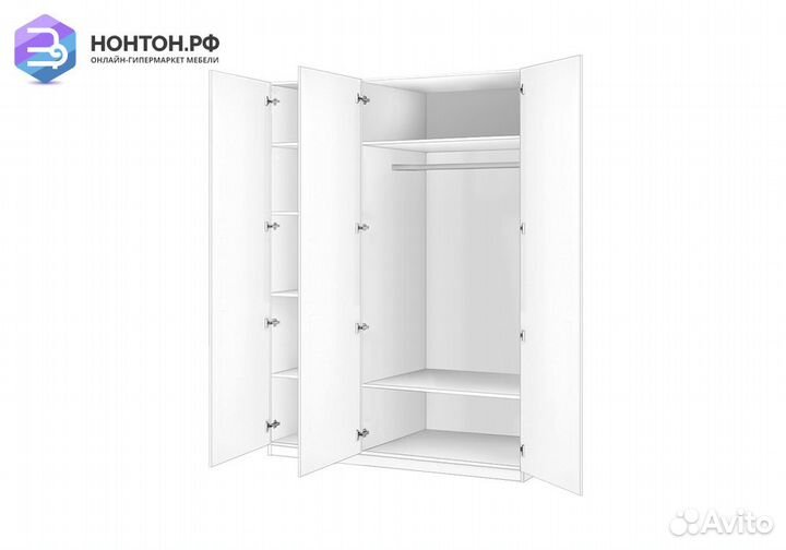 Шкаф трехдверный Село 5.03 белый