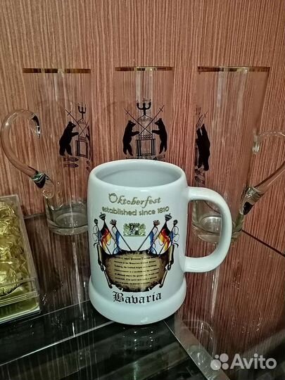 Пивная кружка Октоберфест, 3 высоких кружки