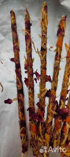 Свечи восковые Шафран, роза и календула