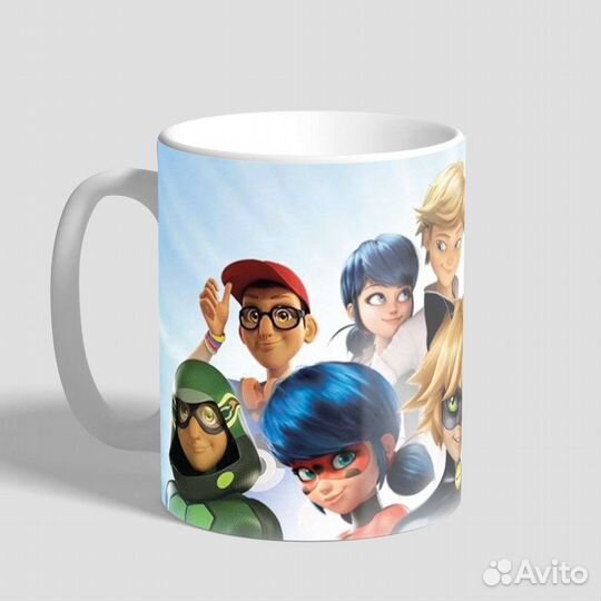 Кружка с принтом Леди баг и Супер кот