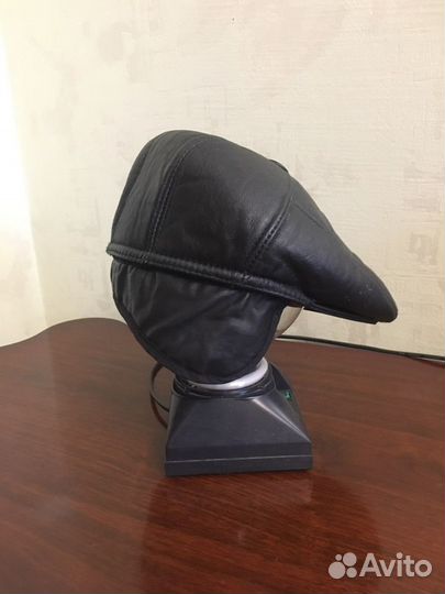 Кепка кожаная утепленнная