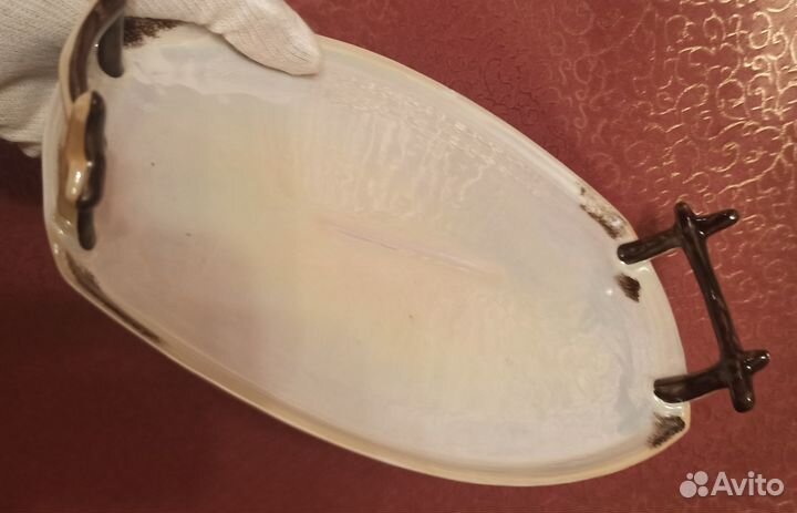 Фарфоровый поднос с ручками СССР Богдановичи