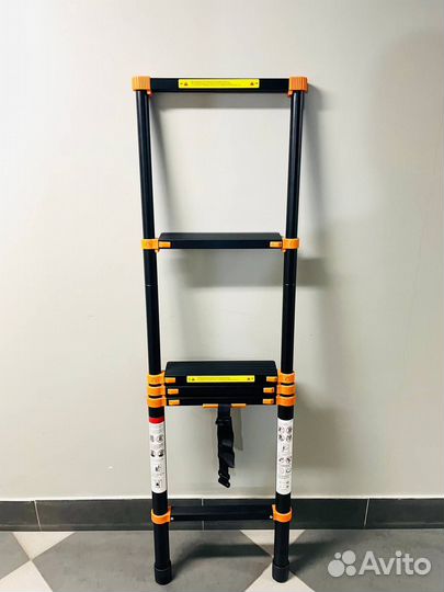 Лестница телескопическая усиленная Raybe S+ 2.3м