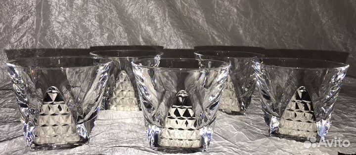 Хрустальный набор для виски.Серебро.Италия