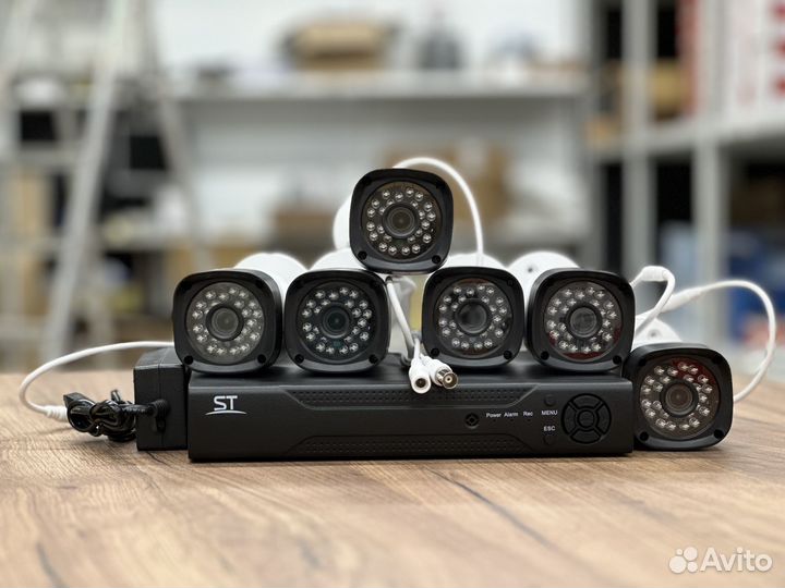 Бу Комплект видеонаблюдения 6 камер 2мп
