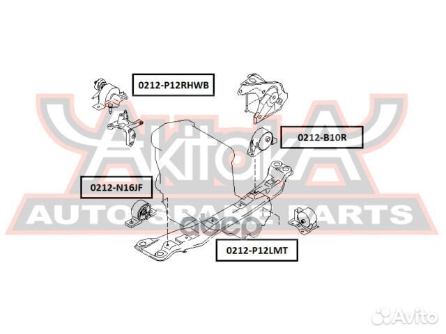 Подушка двигателя правая без кронштейна