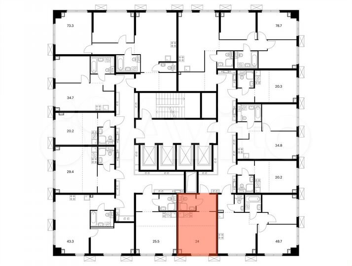 Квартира-студия, 24 м², 11/33 эт.