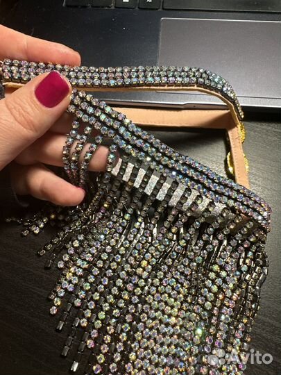 Маска стразовая бурга черный