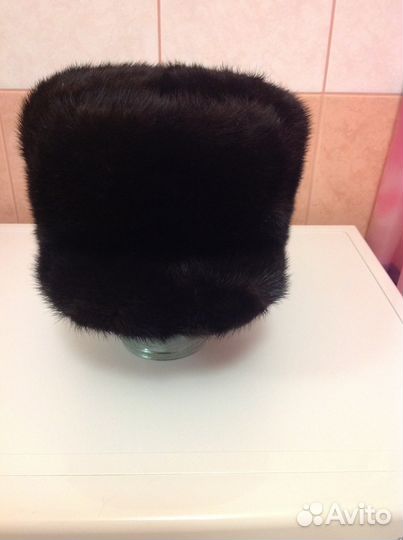 Шапка норковая мужская высокая козырек бу