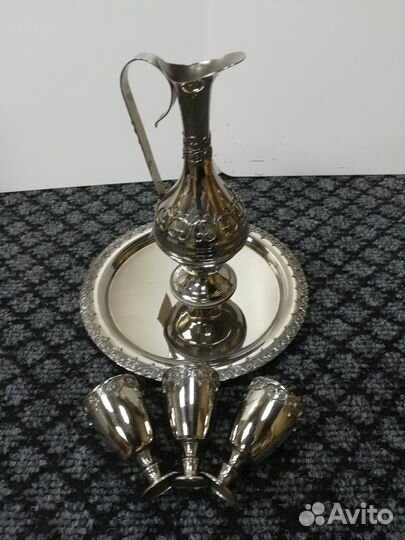 Набор коньячный, 5 предметов, медь/никель