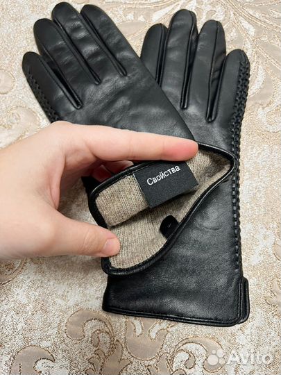 Перчатки женские кожаные