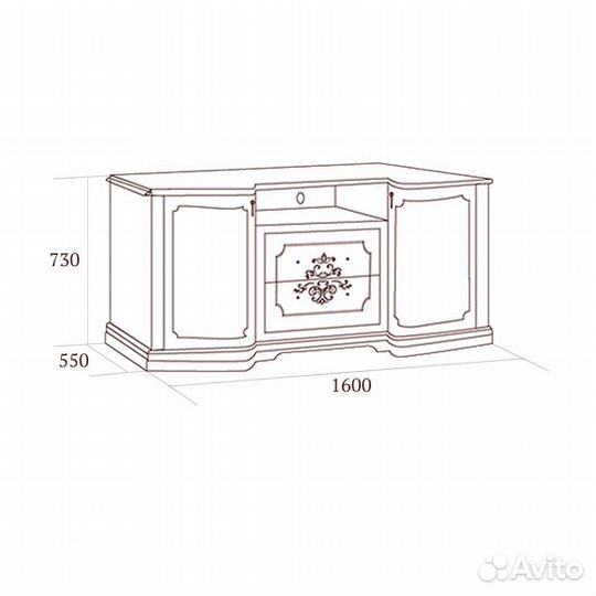 Тумба тв малая Флориана орех Миассмебель