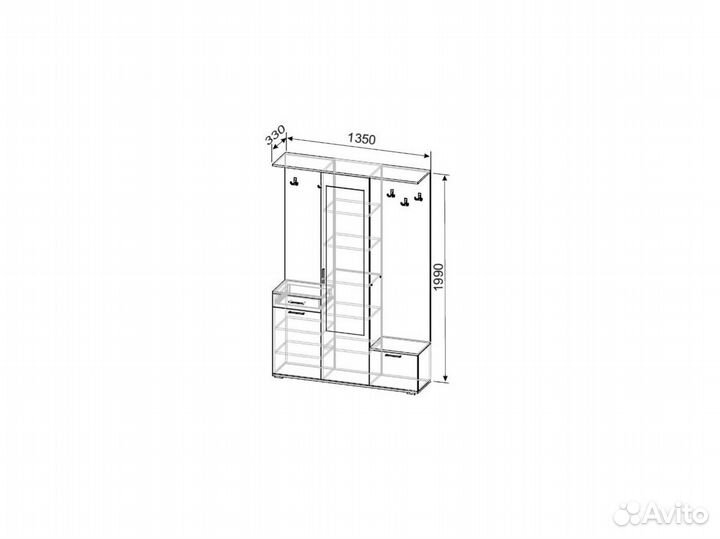 Прихожая пр-1 Дуб Сонома/Белый