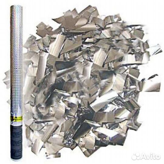 Хлопушка серебристое конфетти 60см серебро