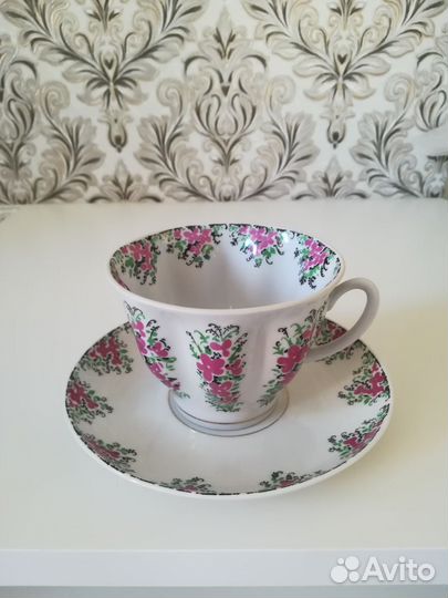 Фарфоровая чайная пара лфз 70-е гг